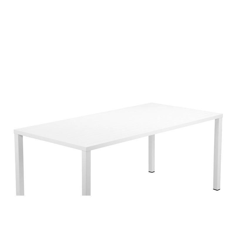 Pangea Home Miami Modern Aluminum Frame Patio Dining Table in White