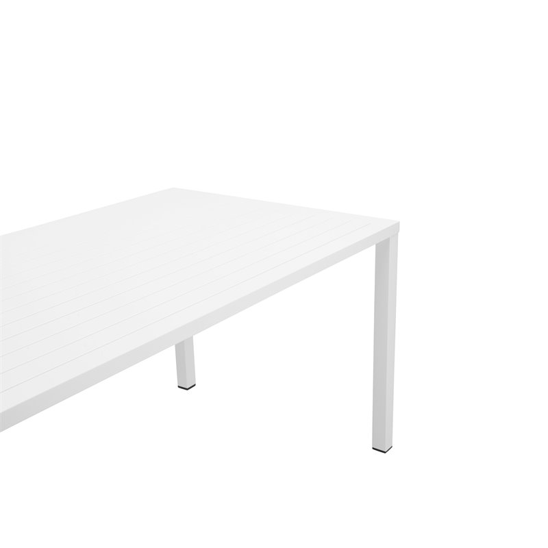 Pangea Home Miami Modern Aluminum Frame Patio Dining Table in White