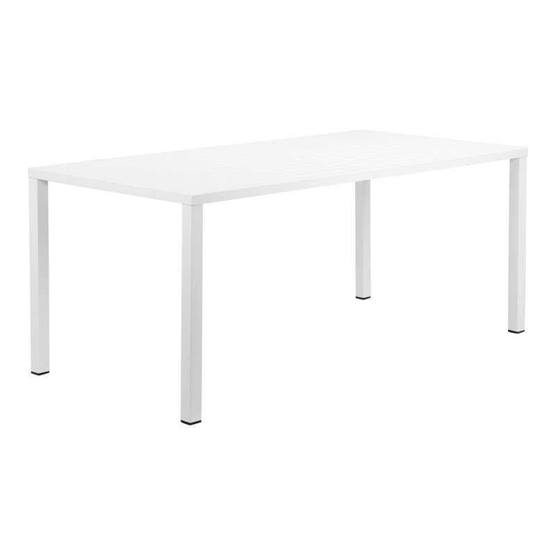 Pangea Home Miami Modern Aluminum Frame Patio Dining Table in White