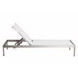 Pangea Home Sally Adjustable Height Aluminum Frame Patio Lounger in White
