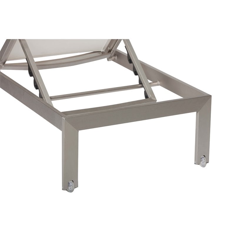Pangea Home Sally Adjustable Height Aluminum Frame Patio Lounger in White