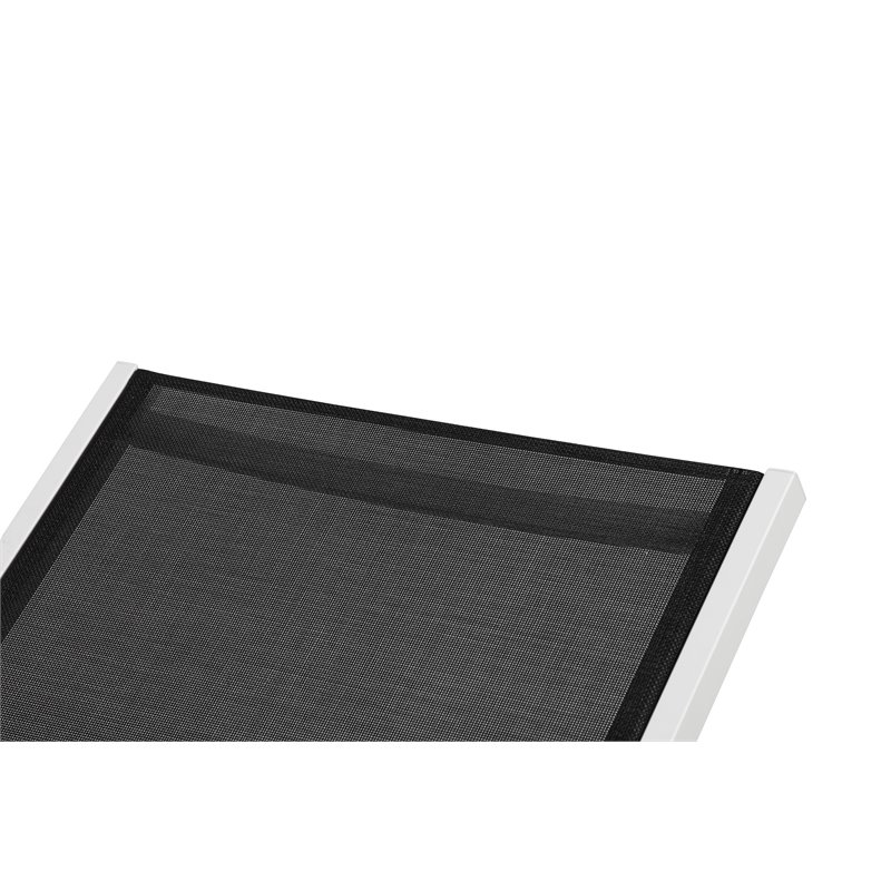 Pangea Home Sally Adjustable Height Aluminum Patio Lounger in White/Black