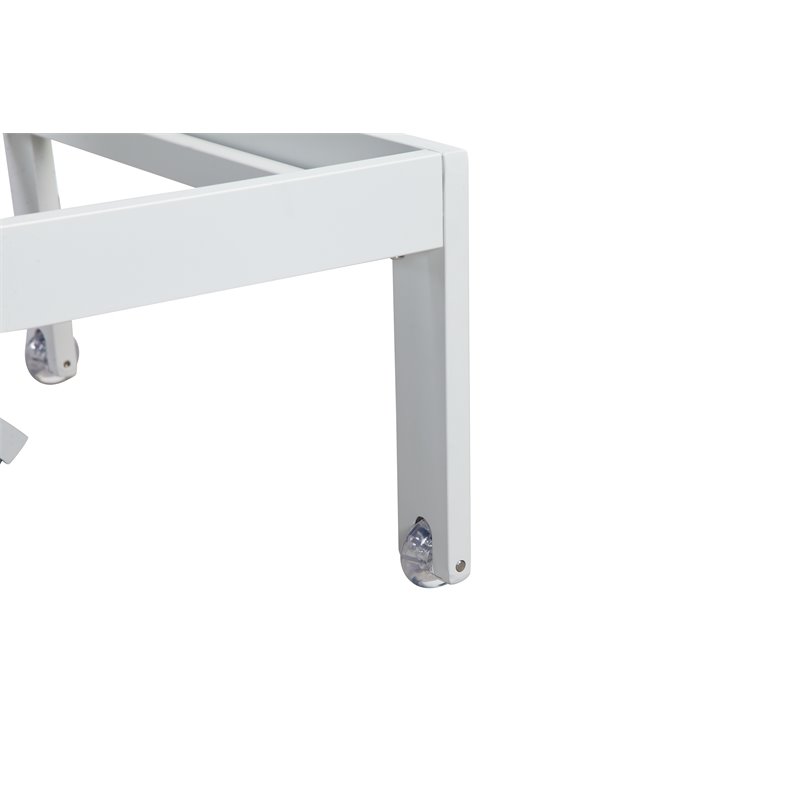 Pangea Home Sally Adjustable Height Aluminum Patio Lounger in White/Gray