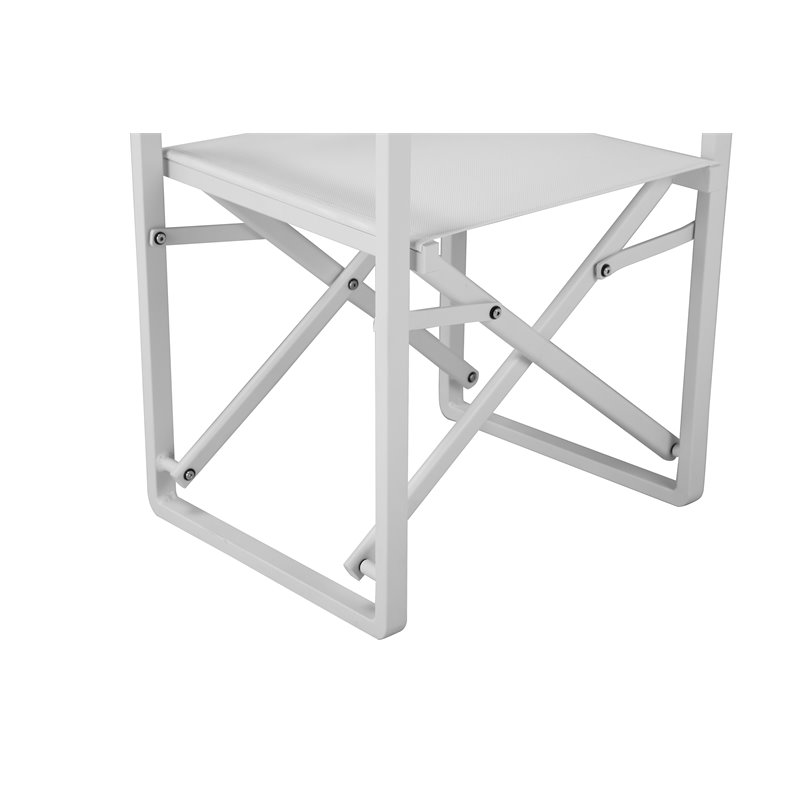 Pangea Home Sunset Aluminum Patio Directors Chairs in White (Set of 2)
