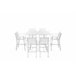 Pangea Home Sunset 7-piece Modern Aluminum Frame Patio Bar Set in White