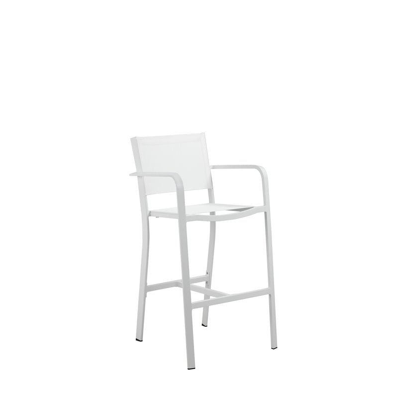 Pangea Home Sunset 7-piece Modern Aluminum Frame Patio Bar Set in White