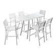 Pangea Home Sunset 7-piece Modern Aluminum Frame Patio Bar Set in White