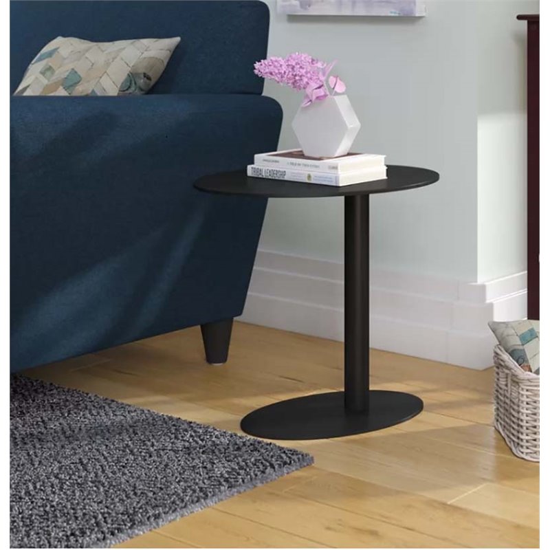 Pangea Home Sunset Modern Aluminum Frame Frame Patio Side Table in Black