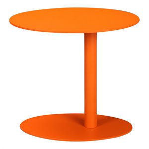 pangea home sunset modern aluminum frame patio side table in orange