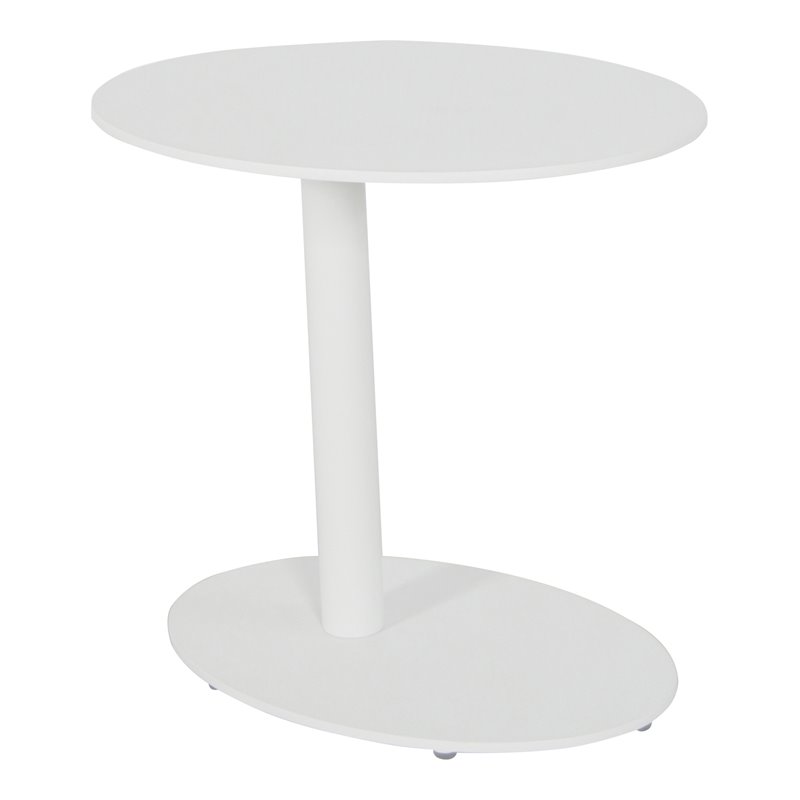 Pangea Home Sunset Modern Aluminum Frame Frame Patio Side Table in White