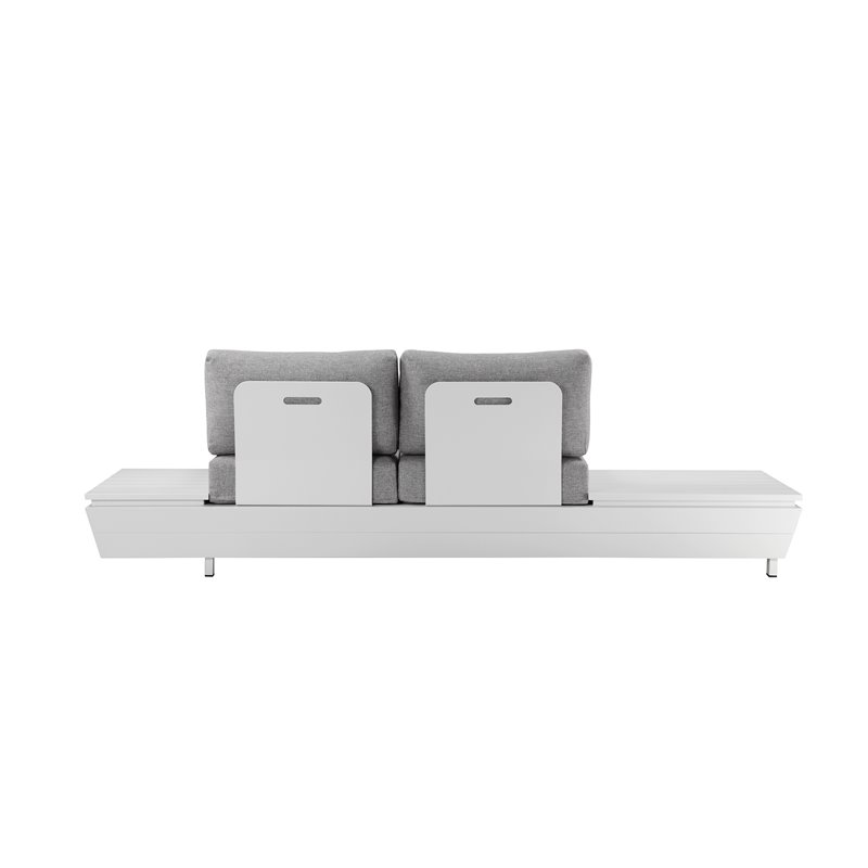 Pangea Home Yacht 3-piece Modern Aluminum Frame Outdoor Sectional in Gray