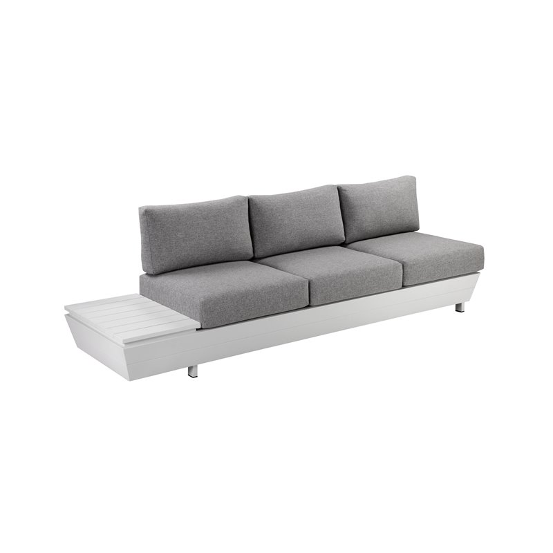 Pangea Home Yacht 3-piece Modern Aluminum Frame Outdoor Sectional in Gray