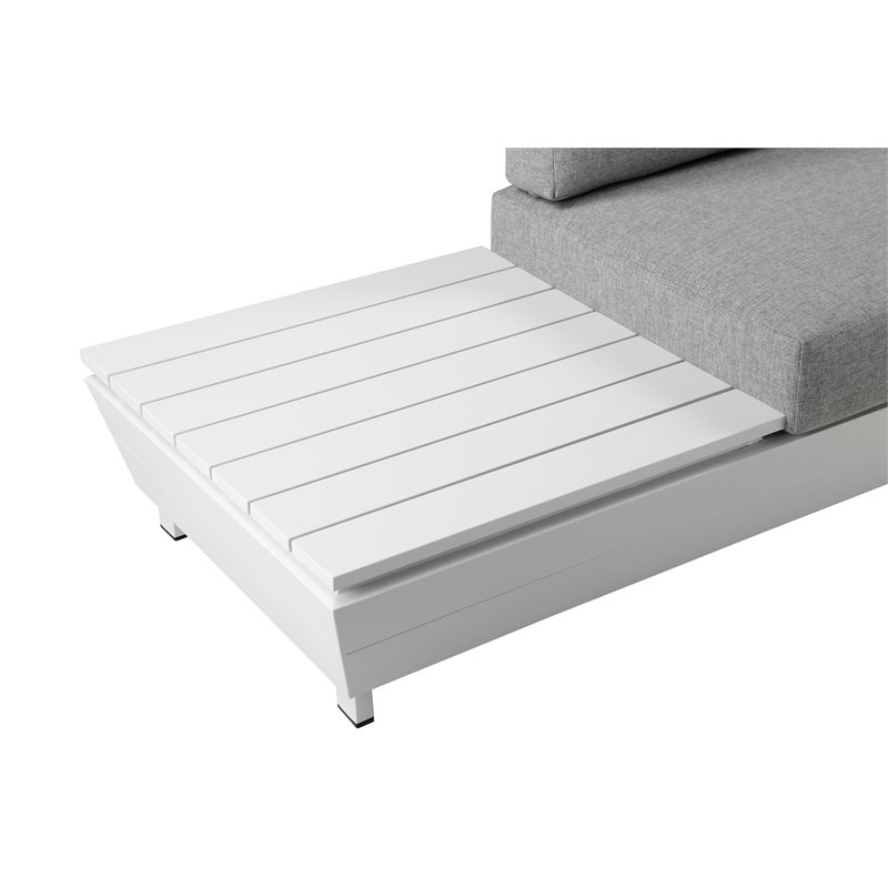 Pangea Home Yacht 3-piece Modern Aluminum Frame Outdoor Sectional in Gray