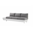 Pangea Home Yacht 3-piece Modern Aluminum Frame Outdoor Sectional in Gray