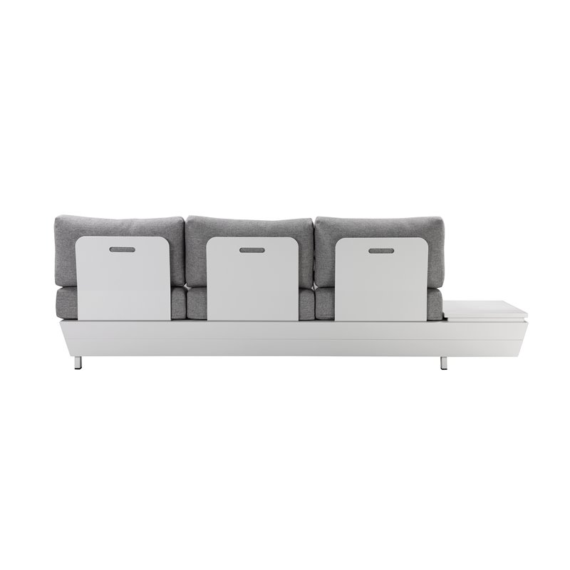 Pangea Home Yacht 3-piece Modern Aluminum Frame Outdoor Sectional in Gray