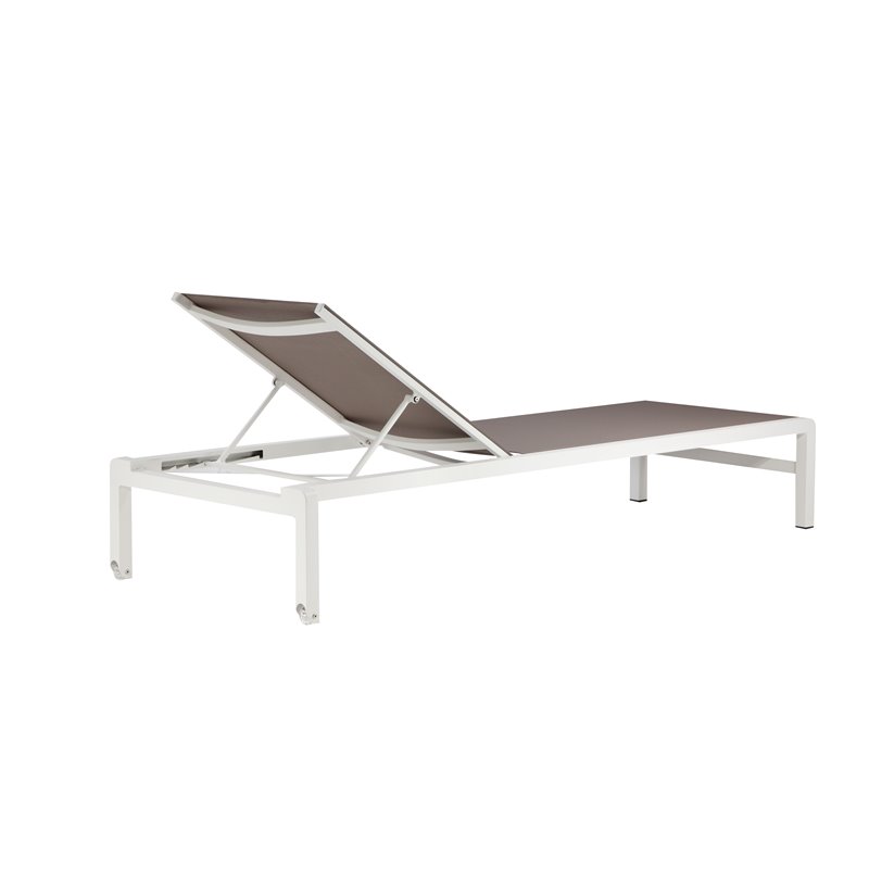 Pangea Home Olly Modern Aluminum Frame Patio Loungers in Gray (Set of 2)