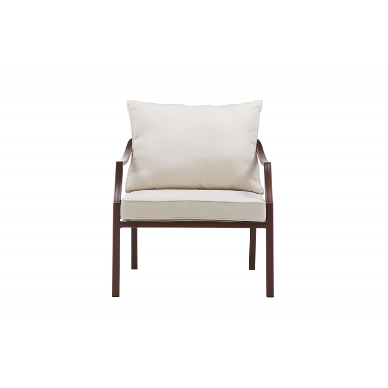 Pangea Home Palma 4-piece Modern Aluminum Outdoor Sofa Set in Espresso