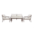 Pangea Home Palma 4-piece Modern Aluminum Outdoor Sofa Set in Espresso