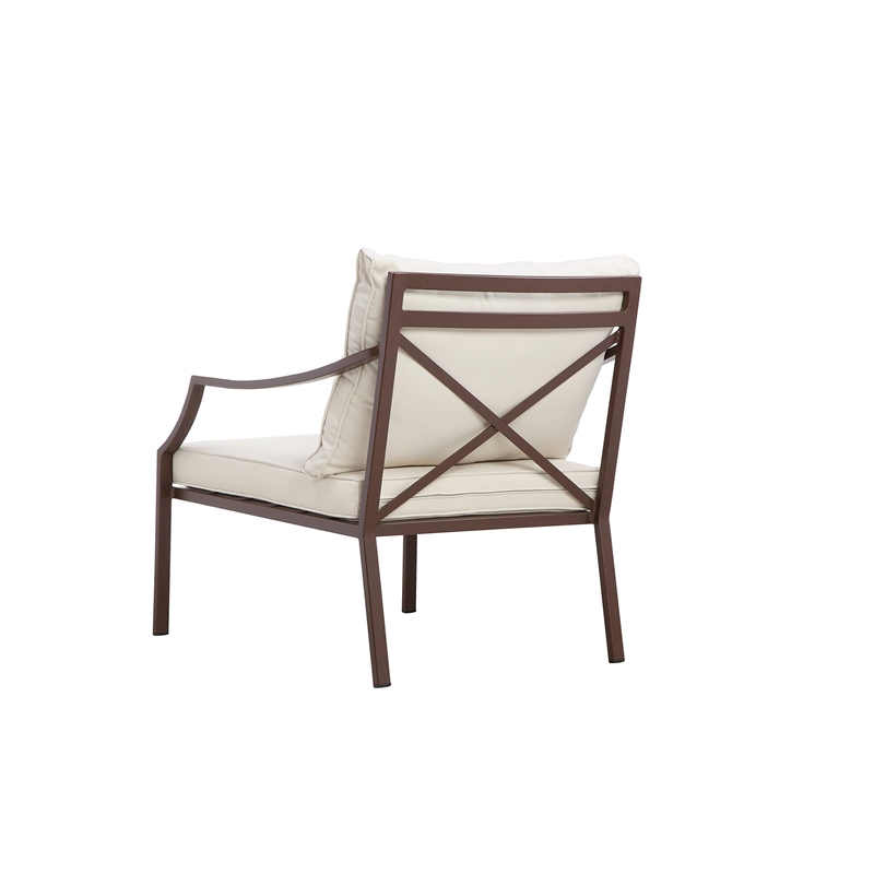 Pangea Home Palma 4-piece Modern Aluminum Outdoor Sofa Set in Espresso