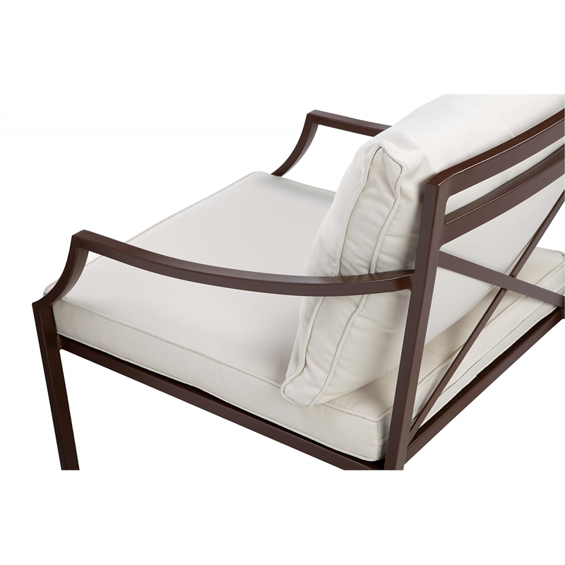 Pangea Home Palma 4-piece Modern Aluminum Outdoor Sofa Set in Espresso