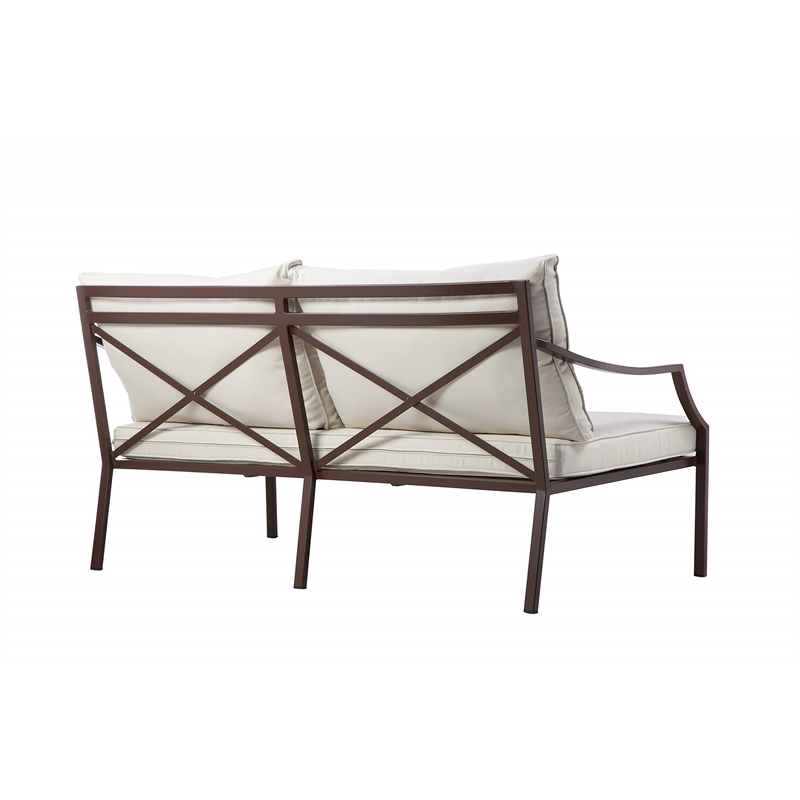 Pangea Home Palma 4-piece Modern Aluminum Outdoor Sofa Set in Espresso