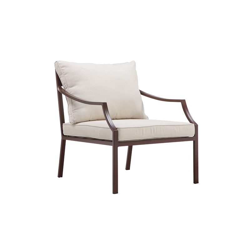 Pangea Home Palma 4-piece Modern Aluminum Outdoor Sofa Set in Espresso