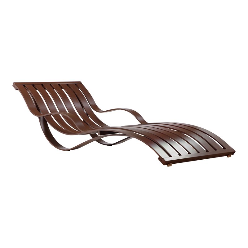 Pangea Home Palma Modern Anodized Aluminum Patio Lounger in Espresso