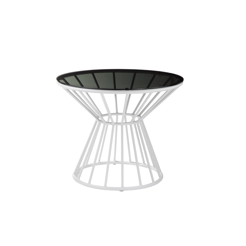 Pangea Home Rose 5-piece Modern Aluminum Frame Patio Dining Set in White