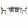 Pangea Home Bella 7-piece Aluminum Patio Dining Set with Extension Table in Gray