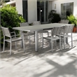 Pangea Home Bella 7-piece Aluminum Patio Dining Set with Extension Table in Gray