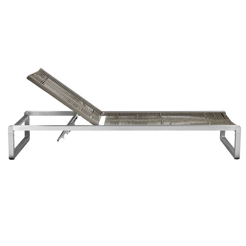 Pangea Home Bella Adjustable Height Aluminum Patio Lounger in Gray