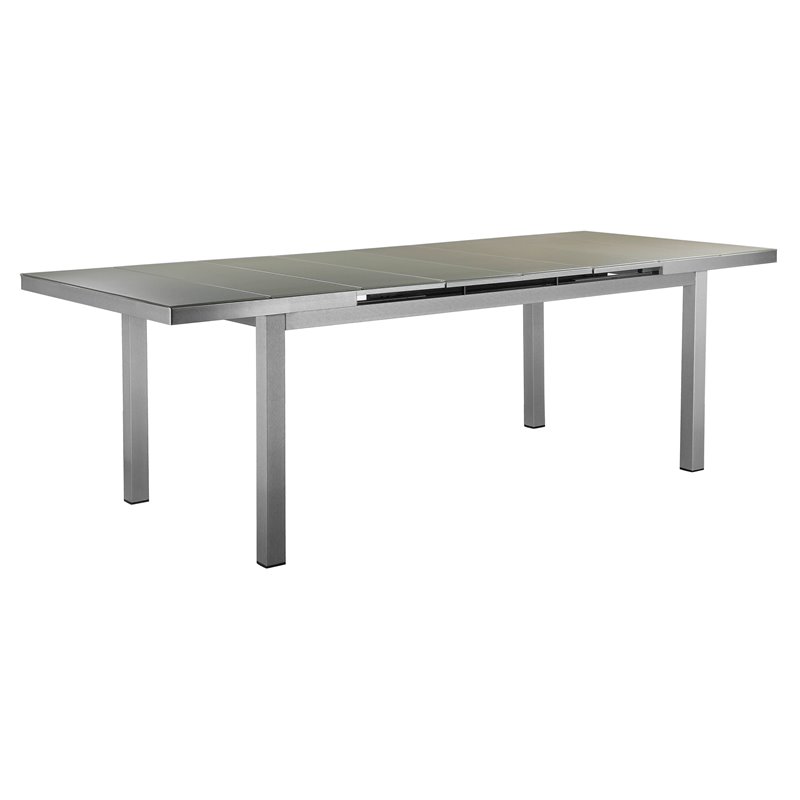 Pangea Home Bella Modern Aluminum Patio Extension Table in Gray