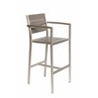 Pangea Home Breeze 7-piece Modern Aluminum Patio Bar Set in Gray