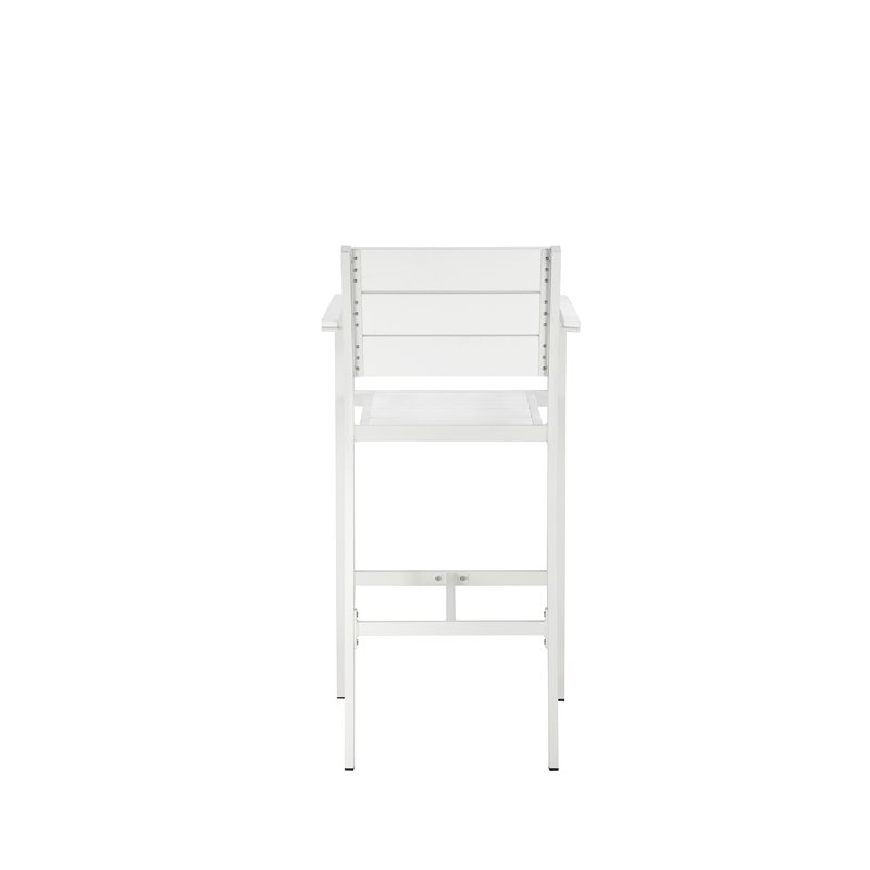 Pangea Home Breeze 7-piece Modern Aluminum Patio Bar Set in White