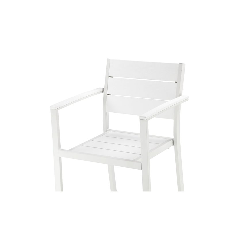 Pangea Home Breeze 7-piece Modern Aluminum Patio Bar Set in White