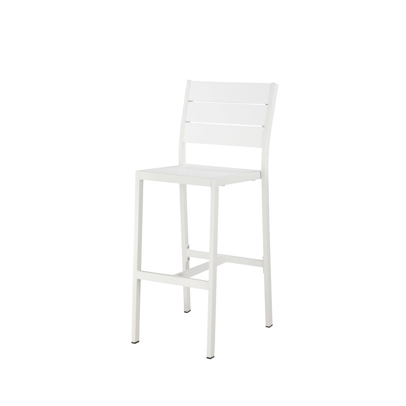 Pangea Home Breeze 7-piece Modern Aluminum Patio Bar Set in White