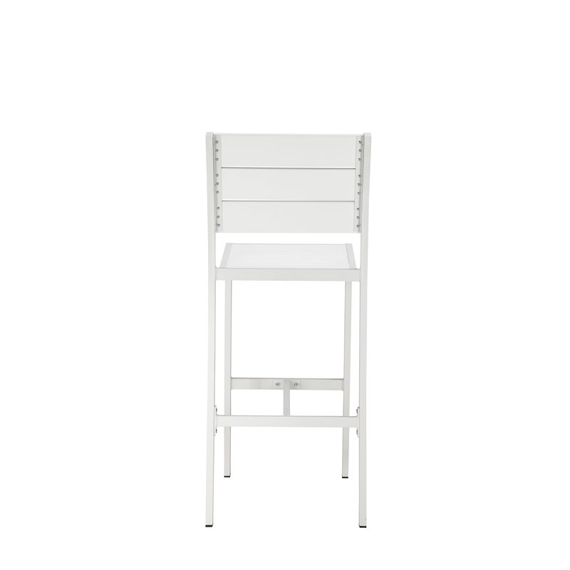 Pangea Home Breeze 7-piece Modern Aluminum Patio Bar Set in White