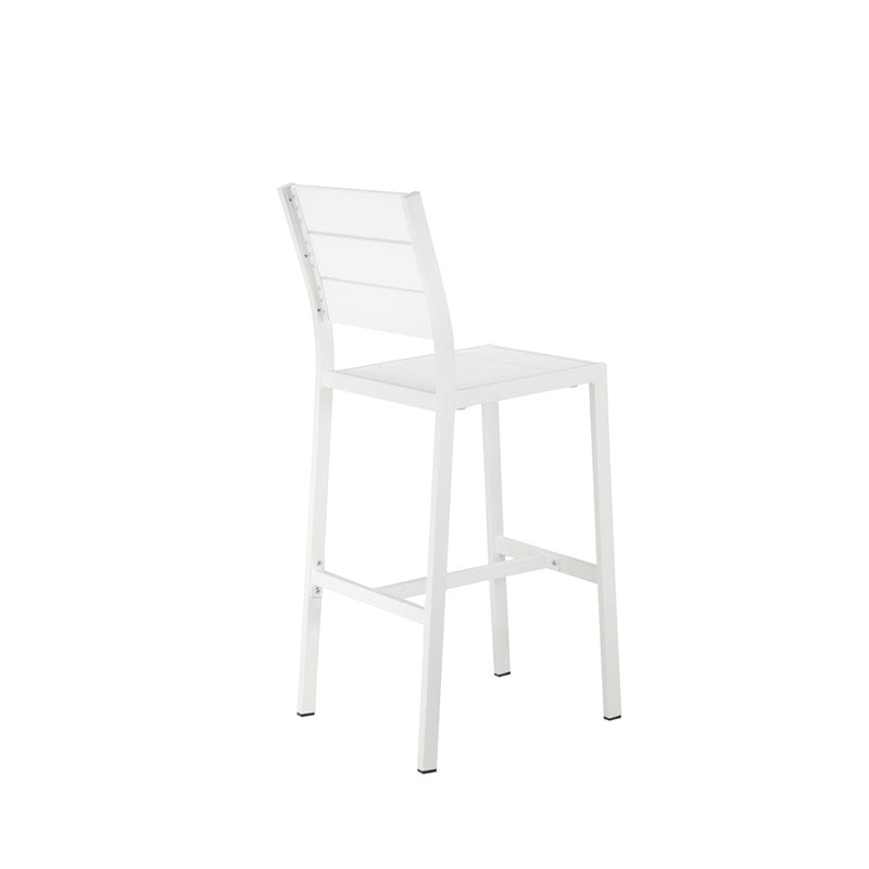 Pangea Home Breeze 7-piece Modern Aluminum Patio Bar Set in White