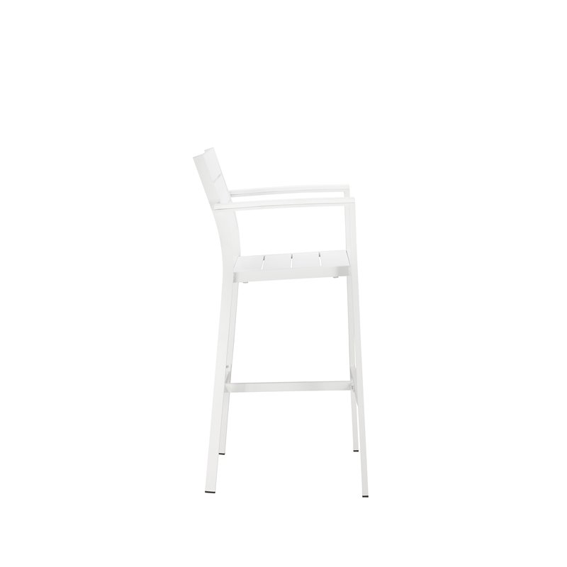 Pangea Home Breeze 7-piece Modern Aluminum Patio Bar Set in White