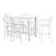 Pangea Home Breeze 7-piece Modern Aluminum Patio Bar Set in White