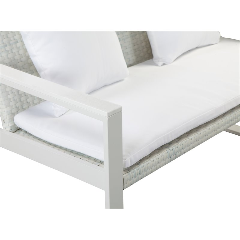 Pangea Home Chester 4-piece Aluminum Outdoor Sofa Set in White