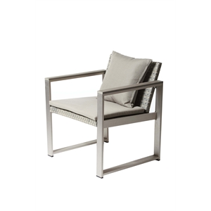 Pangea Home Chester Modern Anodized Aluminum Outdoor Chair in Gray Taupe