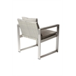 Pangea Home Chester Modern Anodized Aluminum Outdoor Chair in Gray Taupe