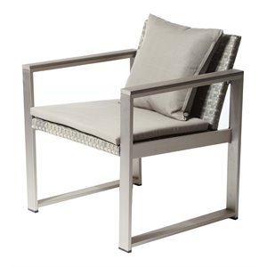 pangea home chester modern anodized aluminum outdoor chair in gray taupe
