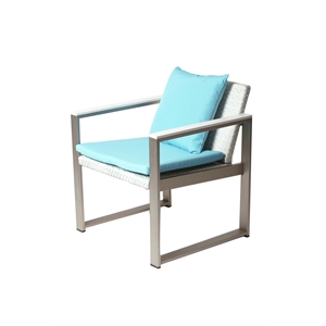 Pangea Home Chester Modern Anodized Aluminum Outdoor Chair in Blue