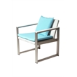 Pangea Home Chester Modern Anodized Aluminum Outdoor Chair in Blue