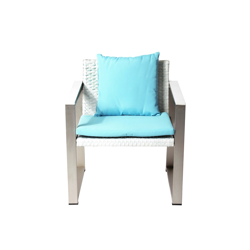 Pangea Home Chester Modern Anodized Aluminum Outdoor Chair in Blue
