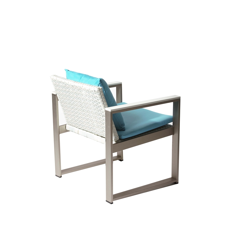 Pangea Home Chester Modern Anodized Aluminum Outdoor Chair in Blue