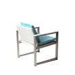 Pangea Home Chester Modern Anodized Aluminum Outdoor Chair in Blue