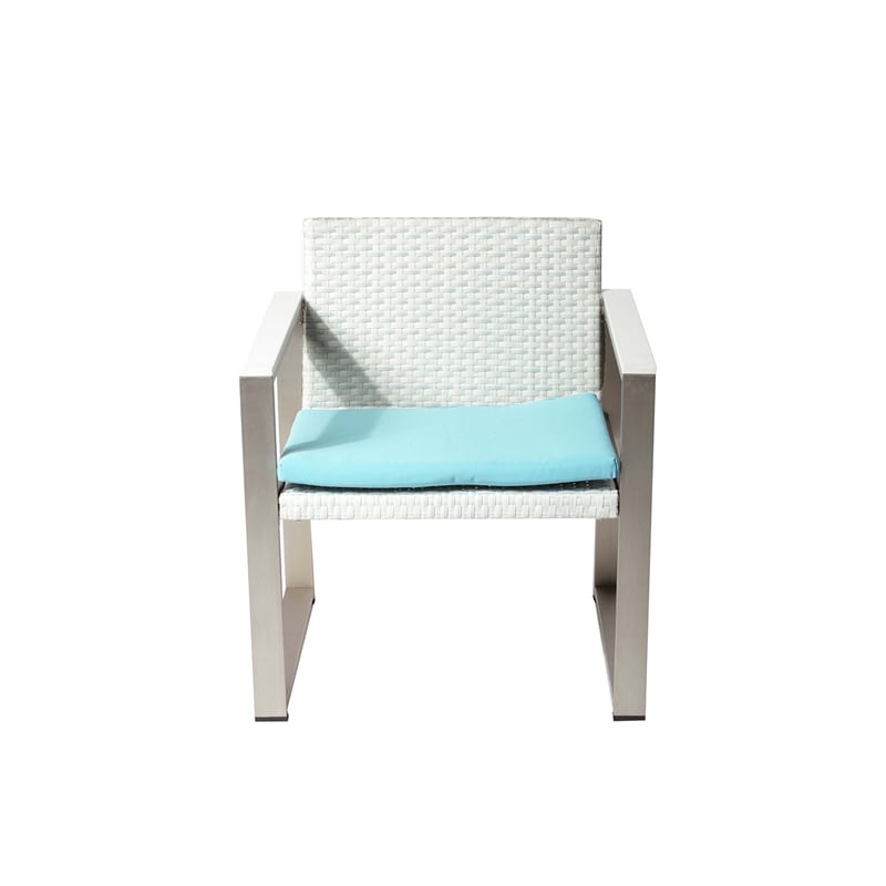 Pangea Home Chester Modern Anodized Aluminum Outdoor Chair in Blue